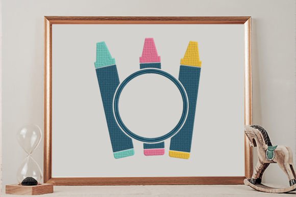 Crayons Monogram Frame: A Playful Pick for Boutique Sweatshirts