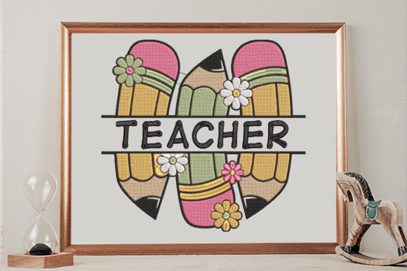 Floral Pencils Teacher: A Whimsical Embroidery Gem