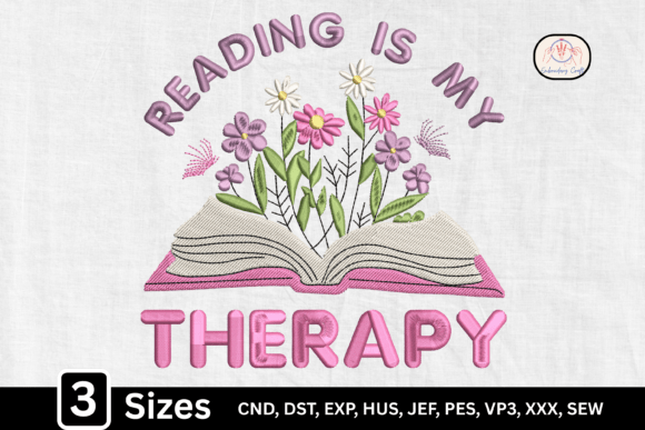 Review: Floral Open Book Reading is My Therapy Design