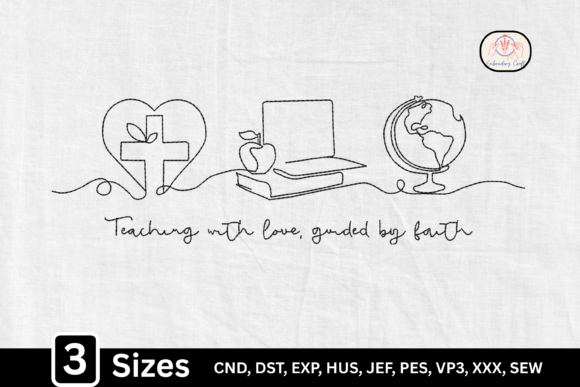 Reviewing Line Art Heart Cross Christian Teacher Design