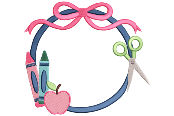 School Supplies Wreath: A Boutique Embroidery Review